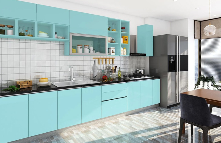 Straight kitchen design noida